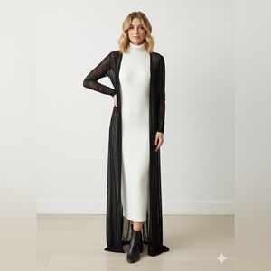 Elegant Black Sheer Robe